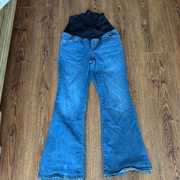 Isabel Maternity by Ingrid & Isabel Denim - Isabel Maternity by Ingrid & Isabel Blue Flare Jeans with Black Waistband